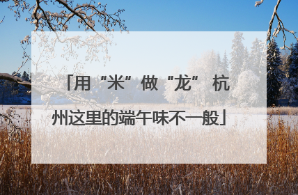 用“米”做“龙” 杭州这里的端午味不一般